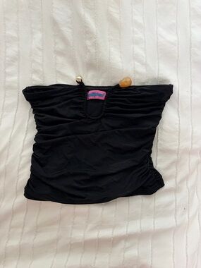 Edikted Black Ruched Strapless Camisole